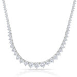 Sterling Silver Solitaire Graduated Necklace and Earrings Set - Image 8