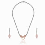 92.5 Sterling Silver & Rose Gold-Plated Charm Necklace and Earring Set - Image 6