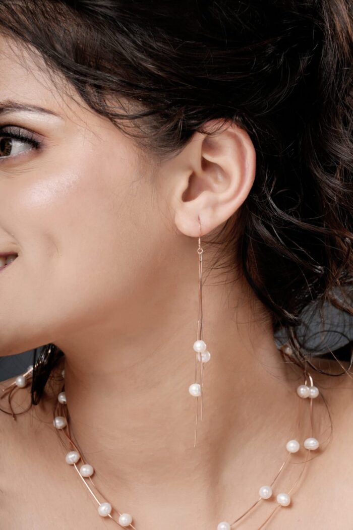 Rose Gold Pearl Jewellery Set - Image 6