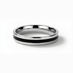 Midnight Edge Silver Band with Black Enamel