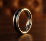 Midnight Edge Silver Band with Black Enamel - Image 3