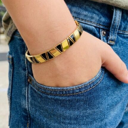 Men’s Gold & Black Link Bracelet