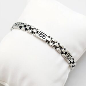 silver greek key bracelet