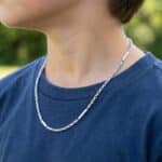Sterling Silver Diamond Cut Curve Chain For Men - Image 2