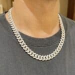 Dazzling Silver CZ Cuban Link Bracelet with Pave Design