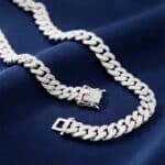 Dazzling Silver CZ Cuban Link Bracelet with Pave Design - Image 5