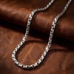 Sterling Silver Geometric Block Link Chain
