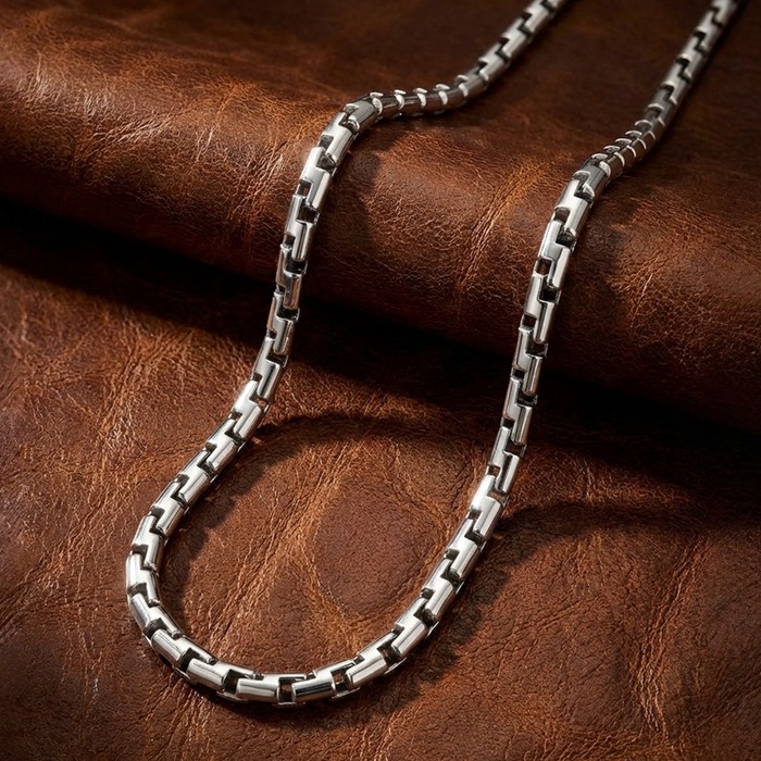 WhatsApp Image 2025-12-29 at 13.27.24 Sterling Silver Geometric Block Link Chain - Image 1