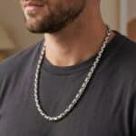 Sterling Silver Geometric Block Link Chain - Image 5