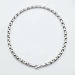 Sterling Silver Geometric Block Link Chain - Image 2