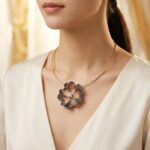 Sterling Silver Golden Petal Flower Jewellery Set - Image 2