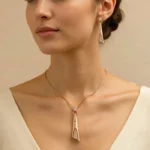 Rose Gold Finish Long Drop Pendant Set - Image 2