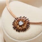 Sunflare Bloom Silver Necklace and Earring Set - Image 2