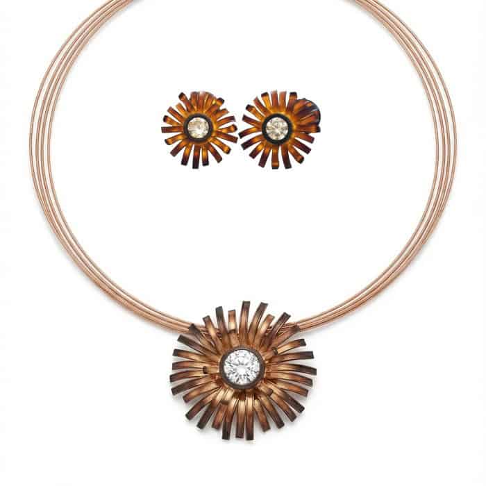 WhatsApp Image 2025-12-30 at 15.10.31 Sunflare Bloom Silver Necklace and Earring Set - Image 1