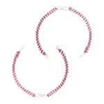 Infinity Charm Pink Crystal Silver Anklet