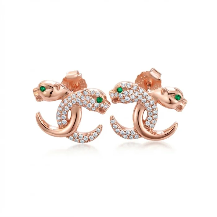 Panther Style Silver Pendant and Earrings Set - Image 3