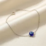 Silver Blue Evil Eye Anklet - Image 2