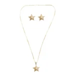 rose gold plated silver star pendant set