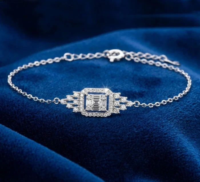 Square Spark Silver Bracelet