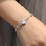 Silver Clover Charm Link Bracelet - Image 3