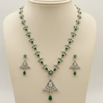 Green CZ Necklace and earrings