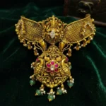 JINA Royal Peacock Temple Silver Choker Necklace