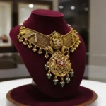 Royal Peacock Temple Silver Choker Necklace