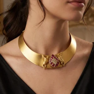 Royal Twin Horse Choker Necklace