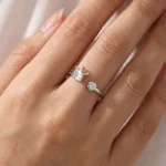 Silver Crown Ring with cz sparkle