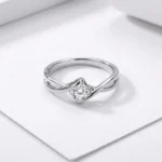Silver Solitaire Twist Ring