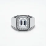 Emerald Cut Halo Ring