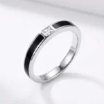 Black Inlay Silver Ring