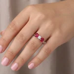 Silver Heart Bow Ring with CZ