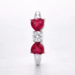 Silver Bow Heart Ring with Sparkling CZ - Image 2