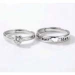 Forever Heart Silver Couple Ring