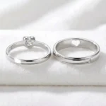 Silver Forever Heart Couple Ring back