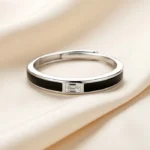 Black Inlay Sterling Silver Ring