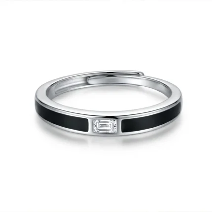 Black Inlay Silver Ring