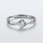 Silver Solitaire Twist Ring