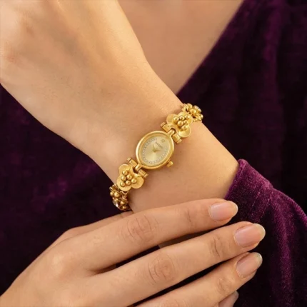 Floral Design Ladies Silver Watch