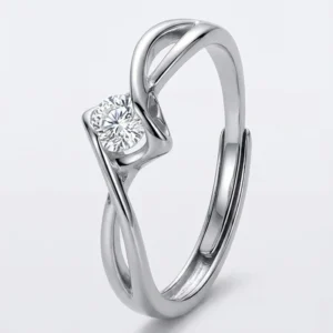 Silver Solitaire Ring