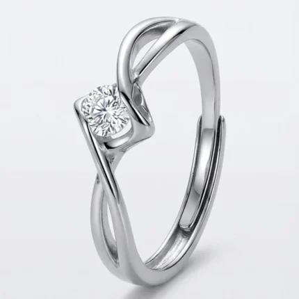 Silver Solitaire Ring