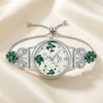 round dial floral watch