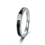 925 Silver Black Inlay Ring