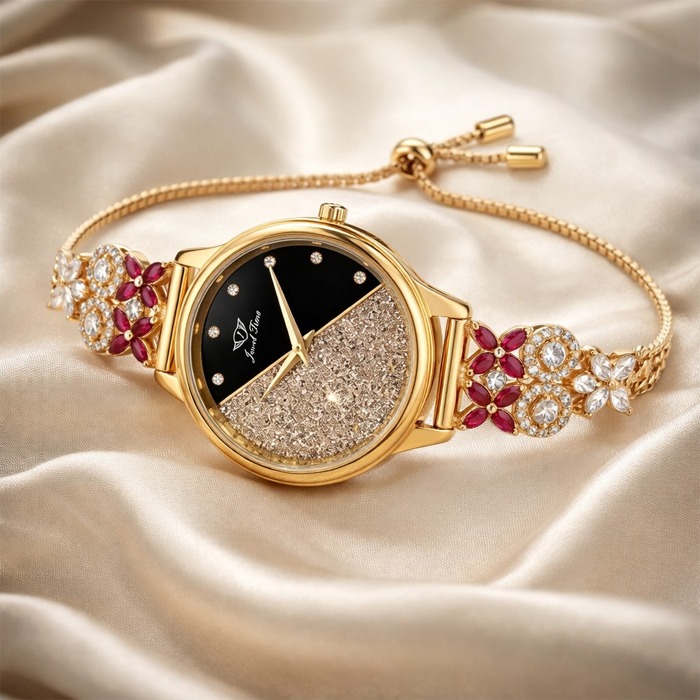 WhatsApp Image 2026-02-20 at 17.07.16 Crystal Fusion Dial Floral Bracelet Watch in 925 Silver - Image 1