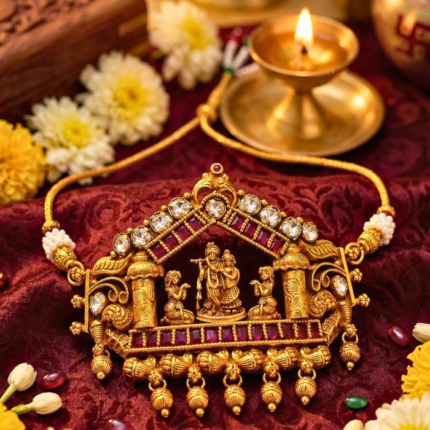 Gold Plated Radha Krishna Choker