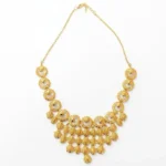 Gold Plated Cascade Disc Drop 92.5 Silver Necklace Set with Earrings - Image 4
