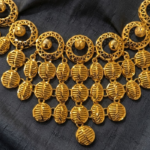 Gold Plated Cascade Disc Drop 92.5 Silver Necklace Set with Earrings - Image 2