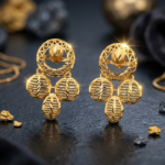Gold Plated Cascade Disc Drop 92.5 Silver Necklace Set with Earrings - Image 3