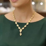 nature inspired gold plated necklace